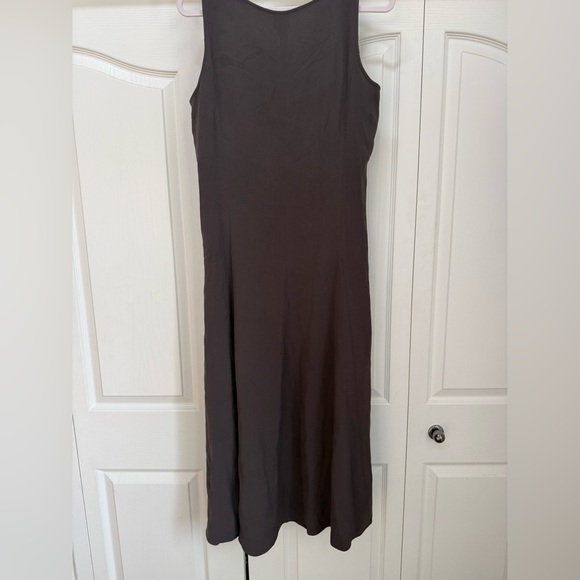 EILEEN FISHER | Sleeveless Silk Brown Maxi Dress - Picture 4 of 5